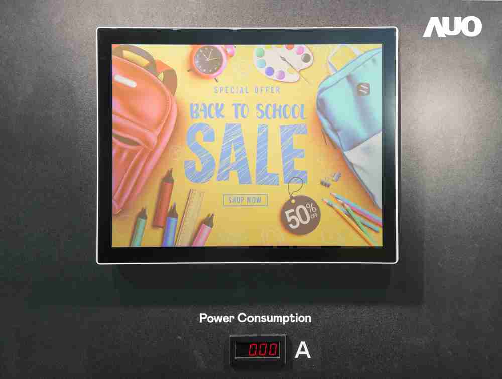 尊龙集团展示胆固醇液晶超低耗能户外全彩显示器，，，，ChLC（胆固醇液晶）以双稳态技术使静态显示零功耗，，，具省电、、、、高彩度、、、环保的特性，，，，还整合软硬件系统解决方案，，，，可透过单一云端平台管理