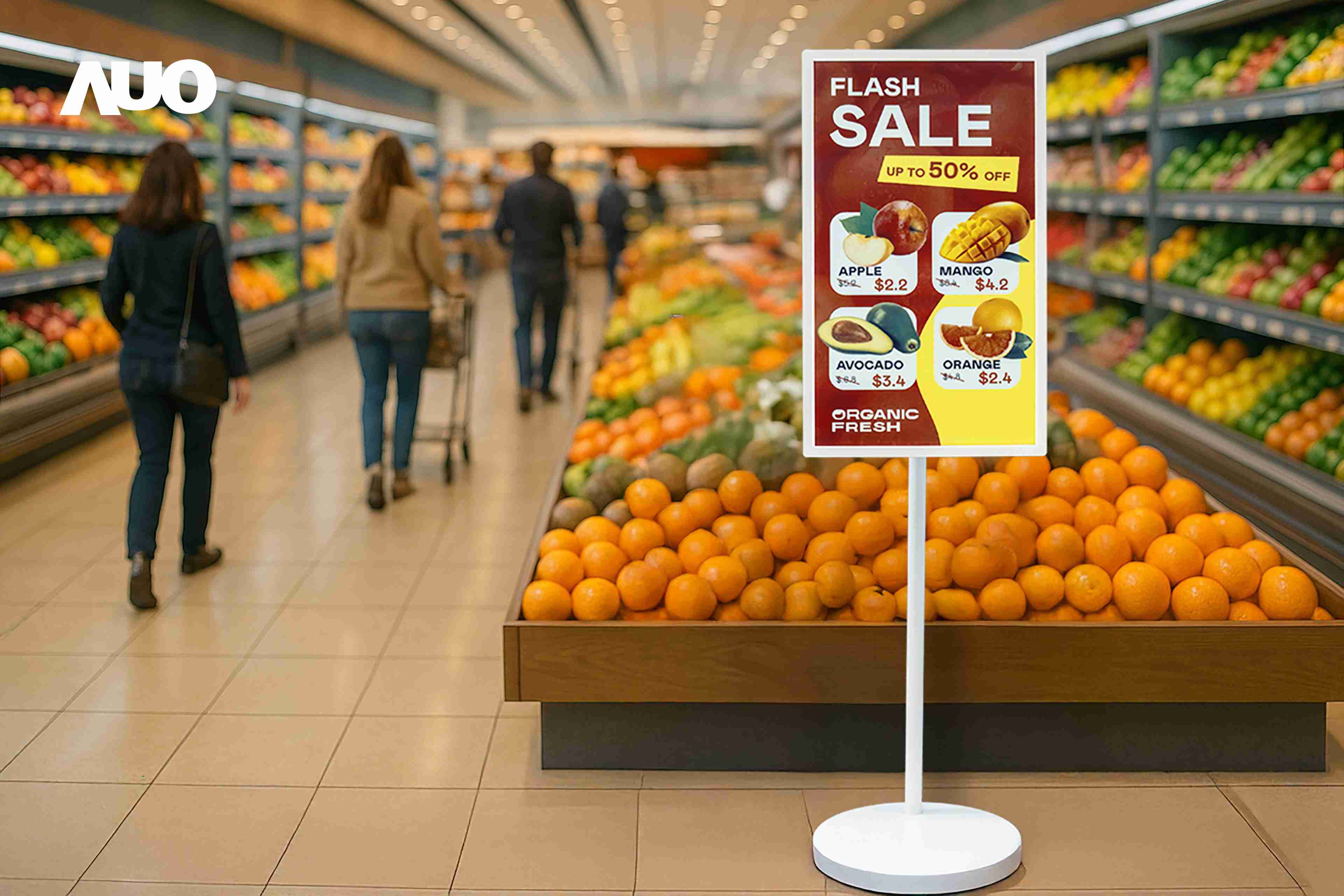 达擎首亮相低功耗、、、、全彩的〝aecoPost电子纸解决方案〞，，，仅在更新画面时需要微量的电力驱动，，，无需布建电线的便捷设计，，使其可灵活应用、、、、随意置放，，，，并可透过云端或行动装置app，，，轻松管理及排程广告内容，，，晋升店头营销利器。。