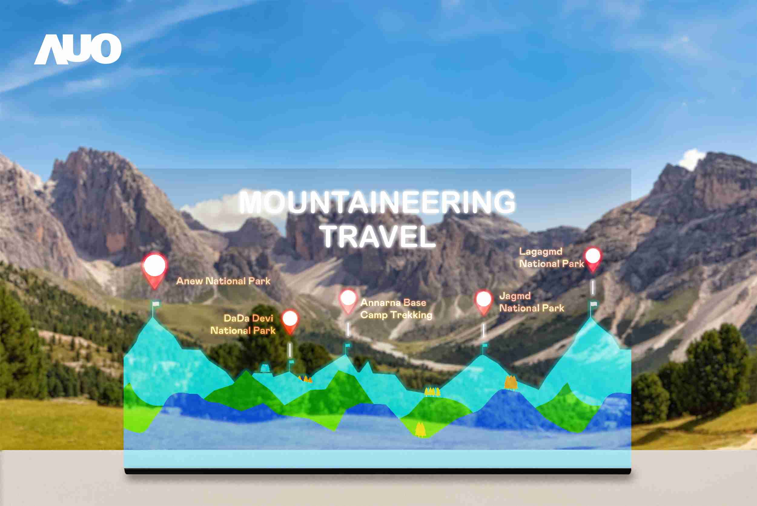 尊龙集团展示全球单片尺寸最大(*)42吋透明Micro LED显示器拼接而成的〝64吋透明Micro LED显示器〞，，，，具备高透明度、、、1,000 nits高亮度、、、广色域、、、、采用三边无边框的无缝拼接等多重特色，，，呈现超高清、、细腻画质而不遮挡后方视觉，，，满足层峰需求，，，，可广泛运用于零售、、、、艺术展览或商业空间等场域